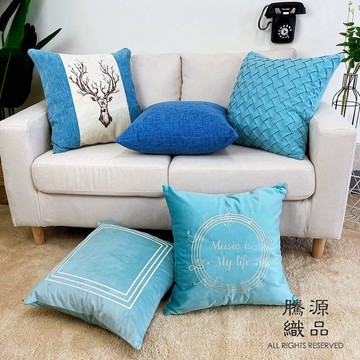【騰源織品｜24hr出貨】晴空藍搭配系列抱枕套 | 共4款 | 45x45