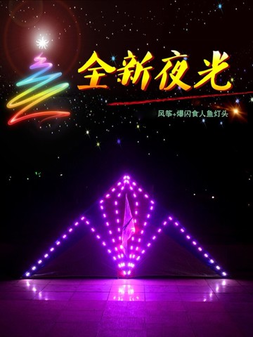 高端風箏網紅大型LED濰坊風箏2022新款微風易飛夜光風箏大人專用.
