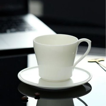 白瓷時月咖啡杯辦公水杯陶瓷手沖杯馬克水杯喝茶杯家用簡約logo