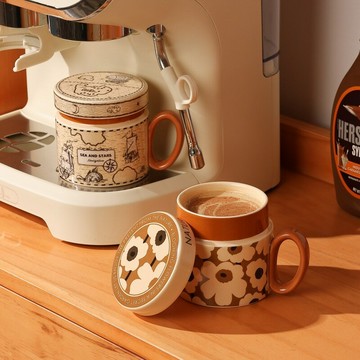 馬克杯 水杯 隨手杯 牛奶杯 設計感馬克杯禮盒禮物情侶杯陶瓷杯帶蓋咖啡杯喝水杯子女士高珩銘