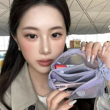 🍃高雄出貨🌸五合一化妝包多層大容量設計 透氣網格寶石綠典雅紫檸檬黃 分格收納口紅洗漱用品好好找 旅遊出差隨身攜帶真方