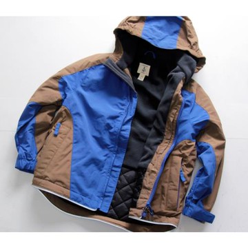 出口日單 男童戶外沖鋒衣 雙層防風上衣棉衣搖粒絨中大童加厚外套