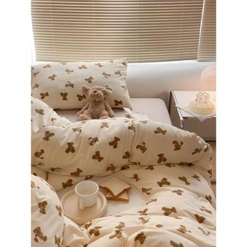 軟乎乎兒童被套單件A類嬰兒可愛純棉卡通針織裸睡全棉100單人被罩