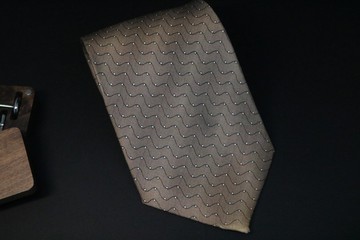 卡其色真絲曲線領帶商務百搭款式禮盒