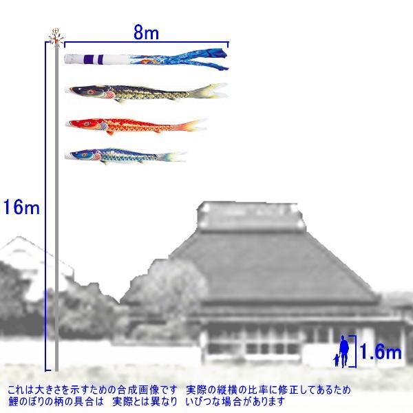 鯉のぼり 錦鯉 TK00083 ノーマルセット 天華 8m3匹 天華滝のぼり吹流し 撥水加工 139600009