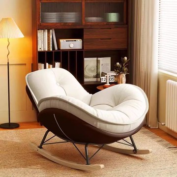 日式奶油風休閑搖搖椅 【最低價 公司貨】企鵝搖椅懶人沙發單人午睡休閑客廳陽臺◆生活百貨挖寶節