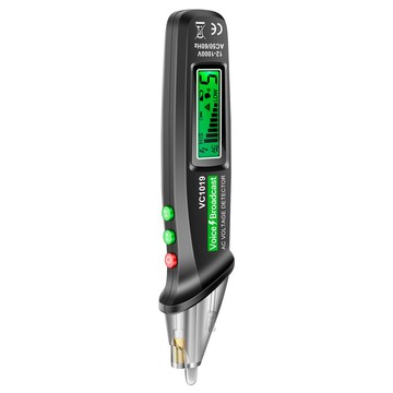 ANENG VC1019 LCD 數字測試筆非接觸式語音廣播測試儀靈敏度可調帶激光指示器聲光報警手電筒 2026