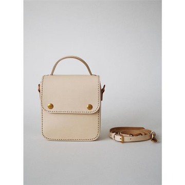 MISKSOLA復古手工植鞣皮真皮簡約單肩百搭磁扣女斜挎手提小方包包