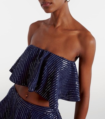 Adriana Degreas Sequined cropped top