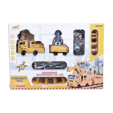 【虎兒寶】電動工程車主題軌道車(軌道車玩具)