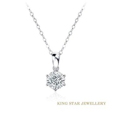 King Star 18K天然鑽石項鍊 輕奢永恆(30分視覺效果)