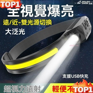 台湾热销 頭戴式強光頭燈充電超亮釣魚專用超長續航礦燈手電筒感應巡航照明