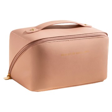 iSFun 多功能手提盥洗收納化妝包 英倫風琴  1個  純色粉