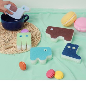 《ZB1213》幾何趣味造型菜瓜布五入一組 OrangeBear