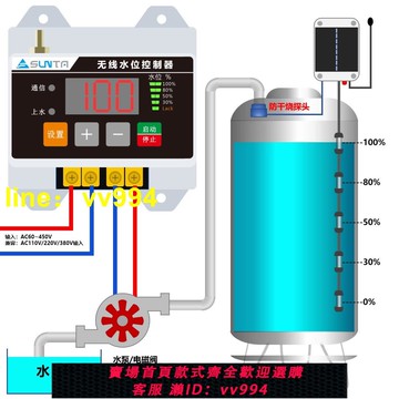 無線全自動遠程水位控制器水泵家用水塔電子液位遙控智能感應開關