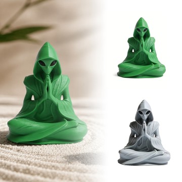 洛陽牡丹 3d列印外星人冥想雕像禪意桌面裝飾品擺件禮物家居裝飾