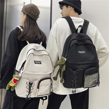 書包女高級感大學生背包日系簡約初中生高中生大容量潮酷雙肩包男