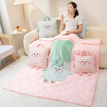 抱枕被子兩用毯子二合一辦公室午睡毛毯暖手可插手小枕頭靠枕靠墊