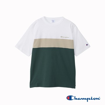 Champion-刺繡拼接短袖T恤-男(綠色)