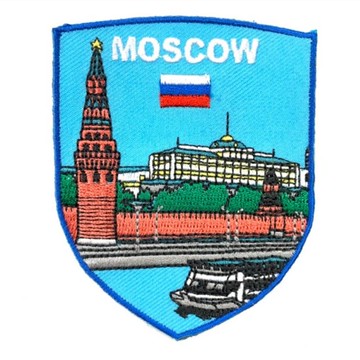 DIY刺繡徽章 俄羅斯 莫斯科河 地標電繡刺繡布章 貼布 布標 燙貼 徽章 肩章 識別章 背包貼 _廠商直送