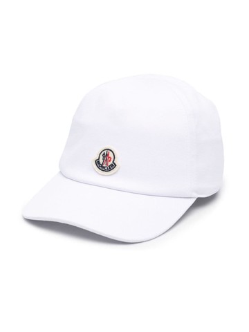 Moncler Enfant - logo-appliqué cotton hat - kids - Cotton/Cotton - XS - White
