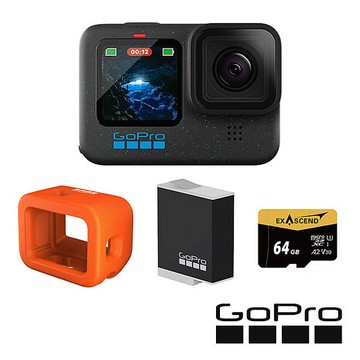 GoPro HERO 12 Black 水上活動套組 (HERO12單機+Floaty防沉漂浮套+Enduro原廠充電電池+