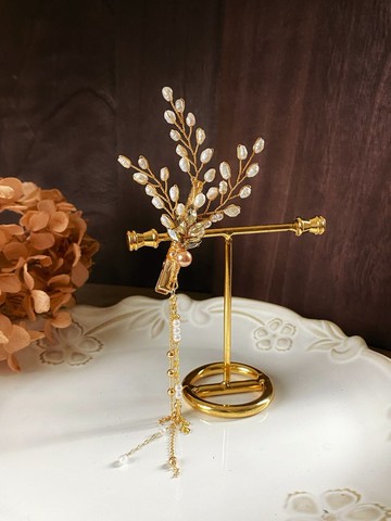 年代風華 天然淡水珍珠流蘇髮夾