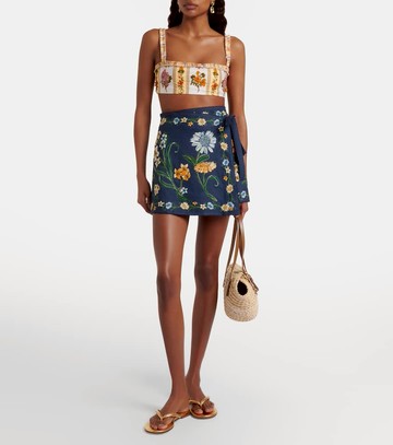 Agua by Agua Bendita Floral linen beach cover-up