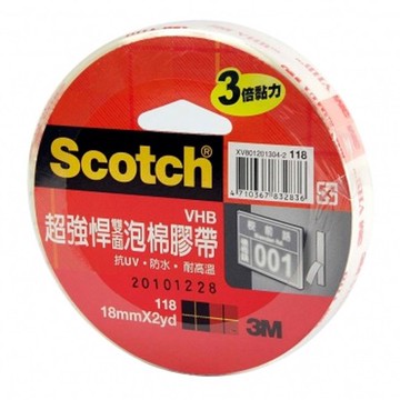 3M 超強悍雙面泡棉膠帶18mmx2y