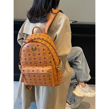 旅行男女時尚軟皮休閑百搭雙肩包