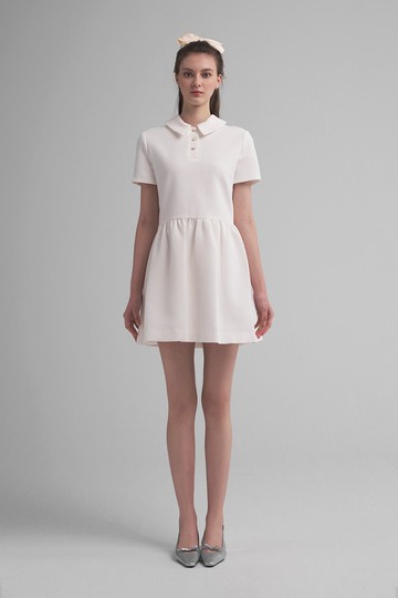 Jade法式休閒立體織紋洋裝(白)