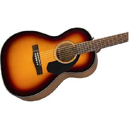 Fender CP-60S Solid Top Parlor Acoustic Guitar Sunburst Bundle with Gig Bag, Tuner, Strap, Strings, Picks, Fender Play Online Lessons, and Austin Ba