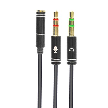 i-gota 手機耳麥音源轉接器 3.5mm標準插頭 金屬設計外殼 立體聲音效  1條