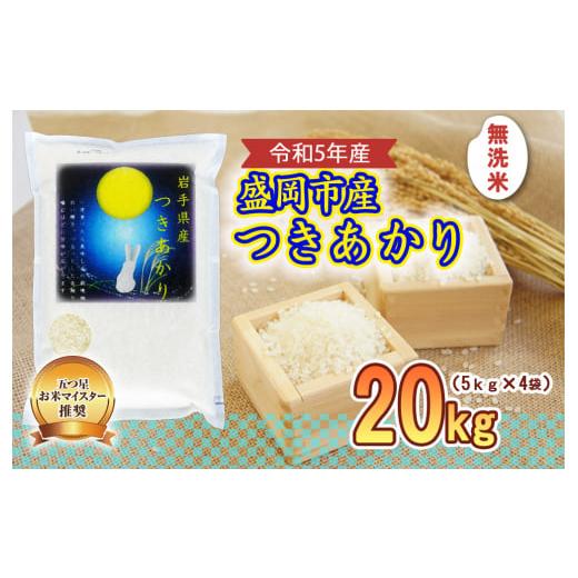 ふるさと納税 岩手県 盛岡市 盛岡市産 つきあかり 無洗米 20kg