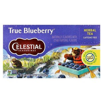 Celestial Seasonings, 草本茶，真藍莓®，無咖啡萃取，20 茶包，1.6 盎司（45 克）