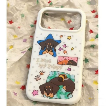 ✨iphone手機殼✨古早波點狗iPhone17ProMax蘋果手機殼15/16全包硅膠網紅輕奢ins風