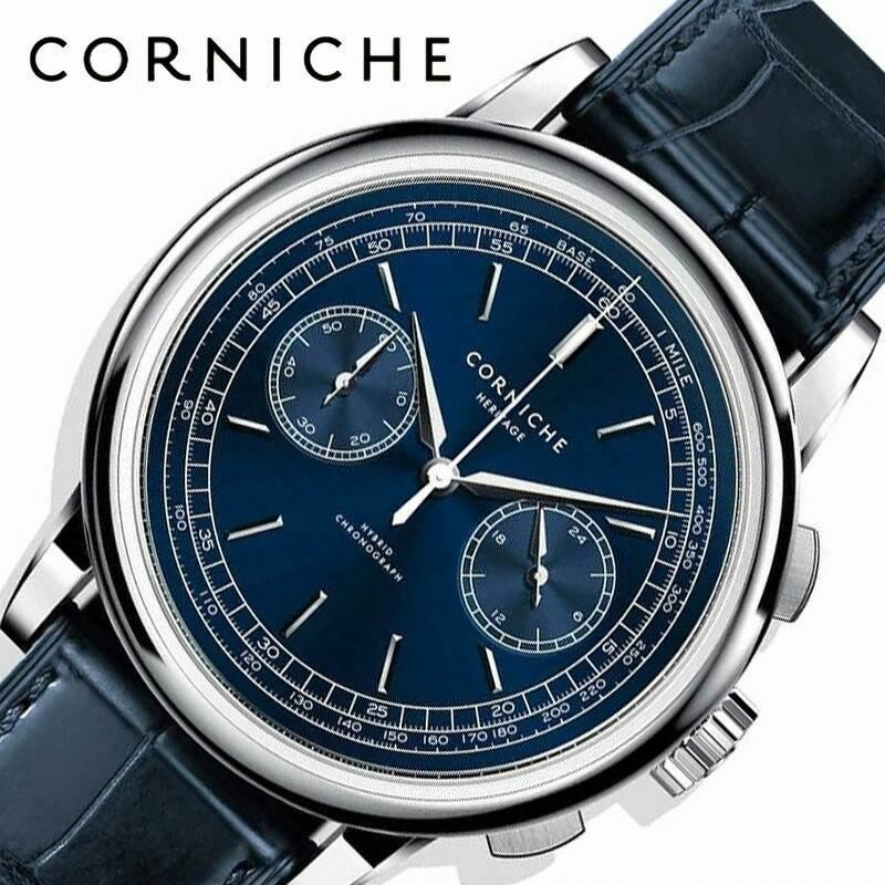 ふ*ー様 corniche ヘリテージ クロノグラフ ブルーバード 世界300本 世界300本限定】CORNICHE / コーニッシュ ヘリテージ クロノグラフ