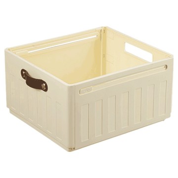 ONE HOUSE 川櫻伸縮折疊收納盒 手提款 18L OH-Q729-E1  奶白色  1個  30~50 x 25 x 15cm