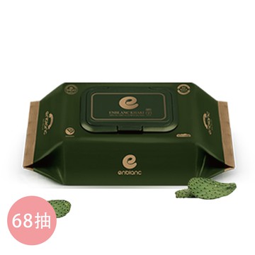 韓國 ENBLANC - 銀離子抗菌｜極厚仙人掌新生兒專用極柔純水有蓋濕紙巾｜68抽-有蓋大包-墨綠色-單包