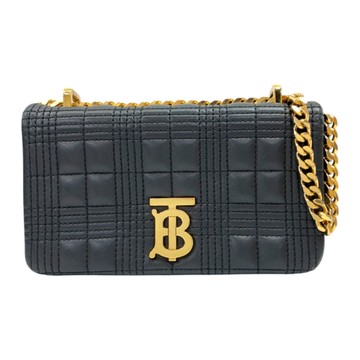 BURBERRY 巴寶莉 黑色 羊皮 絎縫 Lola mini 肩背包 8023117 【二手名牌BRAND OFF】