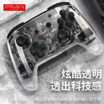 良值任天堂Switch/OLED/LITE藍牙無線透明游戲手柄震動連發喚醒