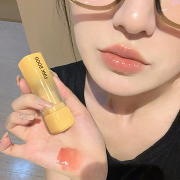 潤嘟嘟固體脣蜜!冰透黃熊口紅 滋潤顯白口紅 顯色 不沾杯 不掉色固體脣膏 學生黨素顏裸色脣膏 小衆平價口紅 輕薄不油膩