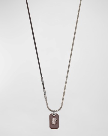 Men's Triumph Tag Enamel Pendant Necklace