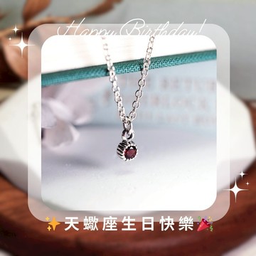 ART64 天蠍座 星座守護石 生日祝福 純銀項鍊 單鑽設計 女生項鍊 天然石 生日禮物 星座項鍊