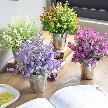 Meric Garden 仿真迷你療癒小盆栽_4款任選 - 紫紅薰衣草