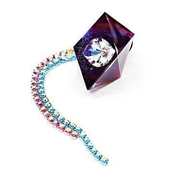 萬花筒 - 雙金字塔 單邊耳環（蛇妖之眼）