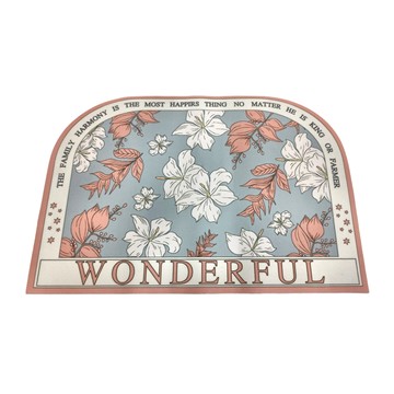 寢室安居 軟式珪藻土地墊 快速吸水 防滑速乾  60 x 40cm  百合物語藍