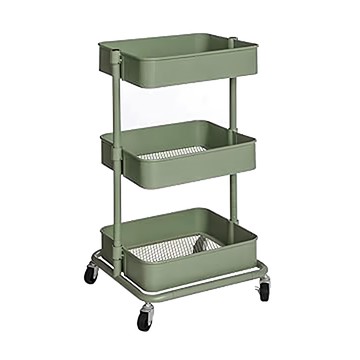小推車置物架三層  綠色