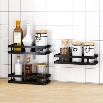 廚房調料置物架壁掛式墻上免打孔廚具用品家用大全調味料收納架子