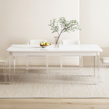 Happylife 懸浮餐桌 質感壓克力桌腿 140公分 Y11935